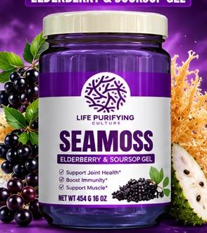Sea Moss Elderberry and Soursop Gel jar